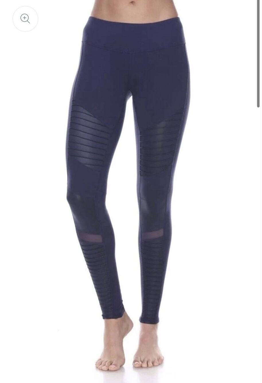 Alo Yoga High Waist Moto Leggings Pants Size M Navy Blue
